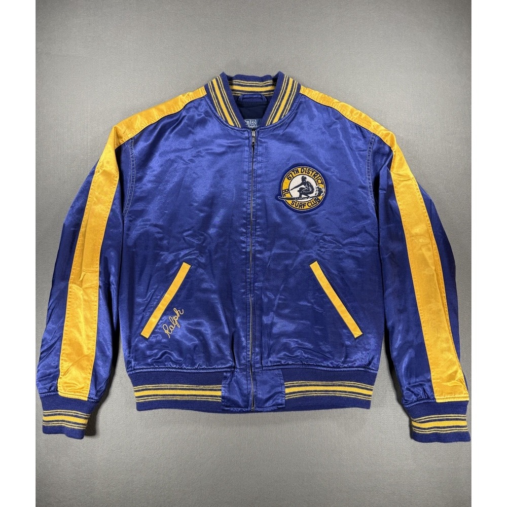 Size M - Polo Ralph Lauren 67th District Surf Club Satin Bomber Blue Jacket
